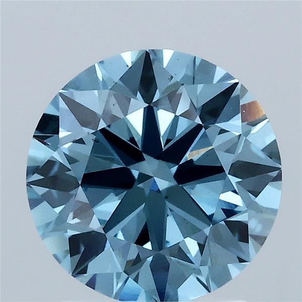 2.02ct Round FANCY VIVID BLUE VS1 Lab Created Diamond