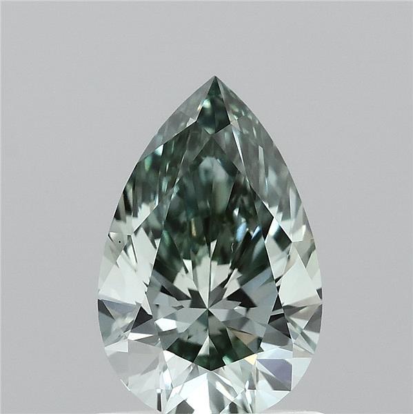 1.03ct Pear FANCY VIVID GREEN VVS2 Lab Created Diamond