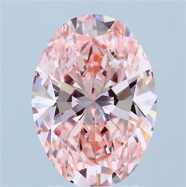 3.07ct Oval FANCY VIVID PINK VVS2 Lab Created Diamond