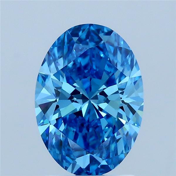 1.55ct Oval FANCY VIVID BLUE VVS2 Lab Created Diamond