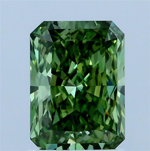 1.51ct Radiant FANCY VIVID GREEN VS1 Lab Created Diamond