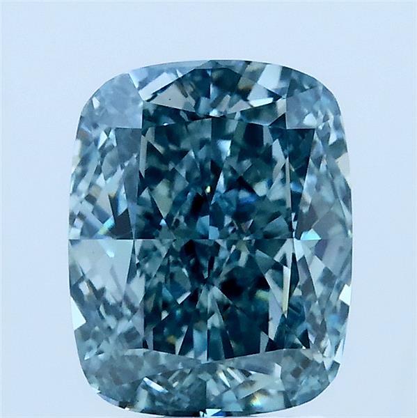 2.01ct Cushion FANCY INTENSE GREENISH BLUE VS1 Lab Created Diamond