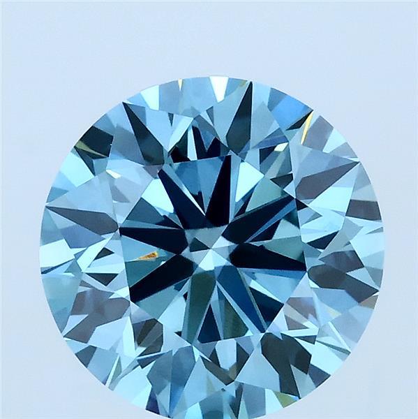 2.92ct Round FANCY VIVID BLUE VVS2 Lab Created Diamond