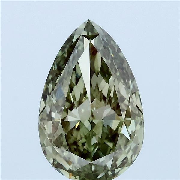 2.02ct Pear FANCY VIVID GREEN VVS2 Lab Created Diamond