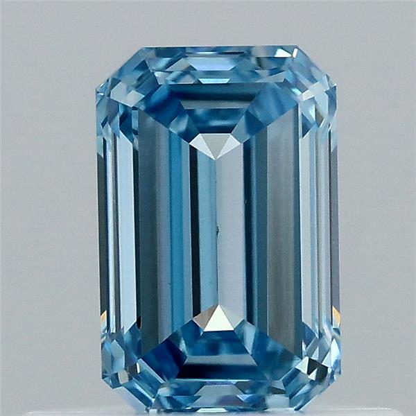 0.55ct Emerald FANCY VIVID BLUE VVS2 Lab Created Diamond