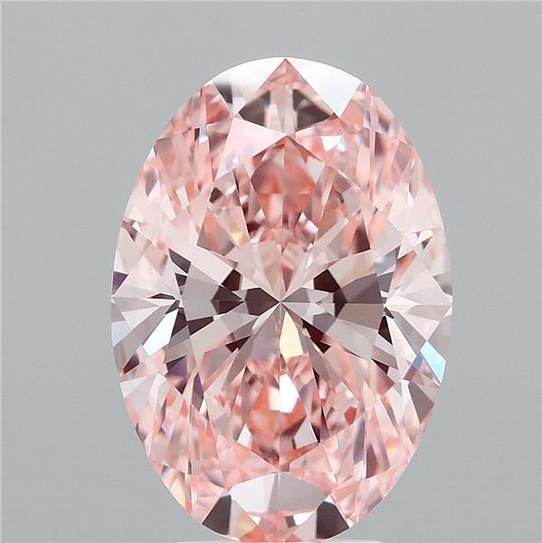 5.09ct Oval FANCY VIVID PINK VVS2 Lab Created Diamond