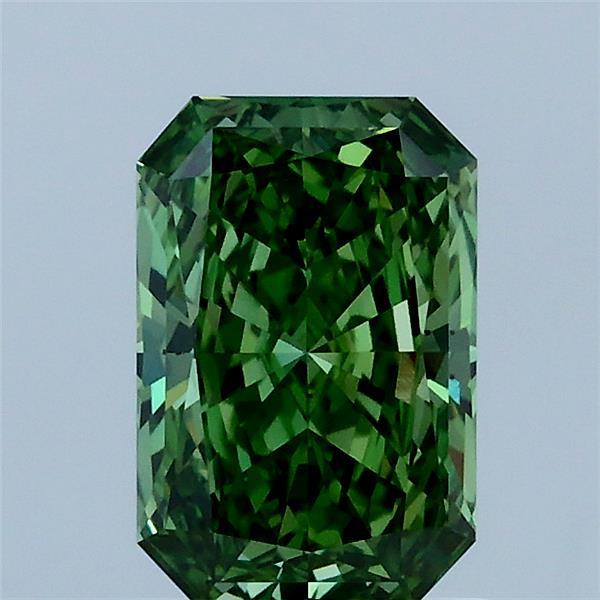 1.13ct Radiant FANCY VIVID GREEN VS2 Lab Created Diamond
