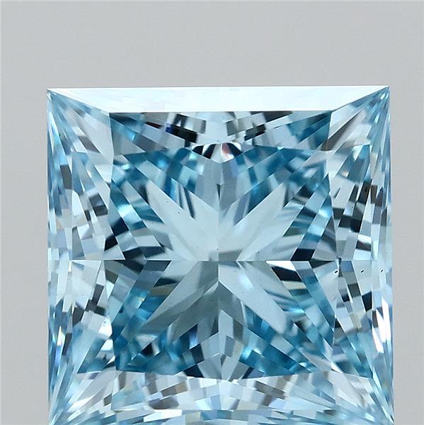 2.7ct Princess FANCY VIVID BLUE VS1 Lab Created Diamond