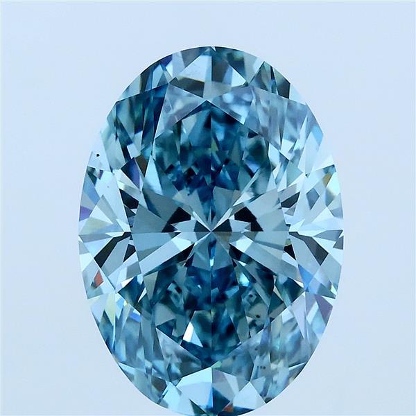 5.07ct Oval FANCY VIVID BLUE VS1 Lab Created Diamond