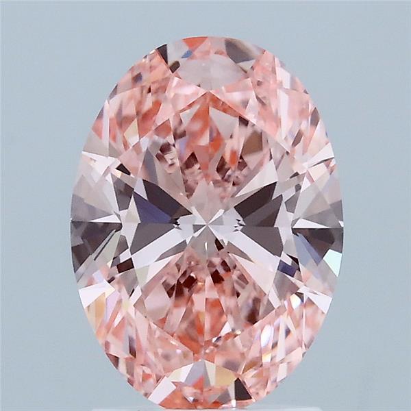 2ct Oval FANCY VIVID PINK VS1 Lab Created Diamond