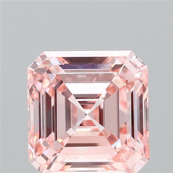 3.03ct Asscher FANCY INTENSE PINK VS2 Lab Created Diamond