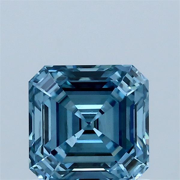 1.02ct Asscher FANCY VIVID BLUE VS1 Lab Created Diamond