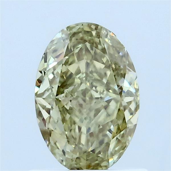 1.04ct Oval FANCY INTENSE YELLOWISH GREEN VVS2 Lab Created Diamond
