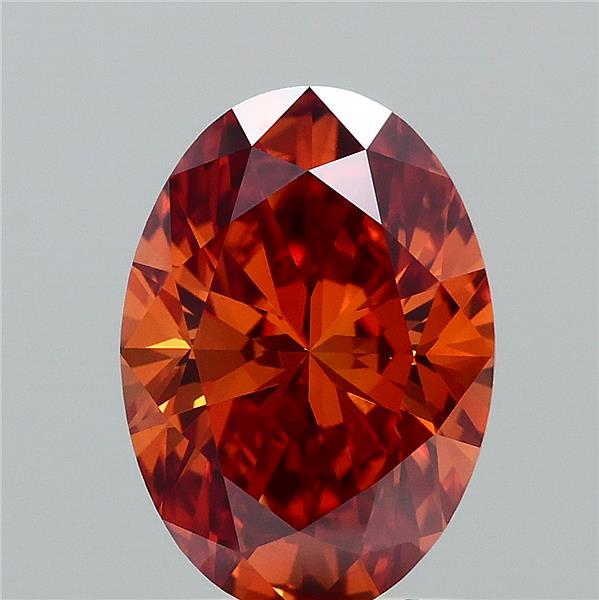 1.51ct Oval FANCY VIVID ORANGE VS1 Lab Created Diamond