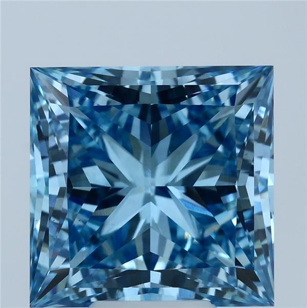 7.55ct Princess FANCY VIVID BLUE VS1 Lab Created Diamond