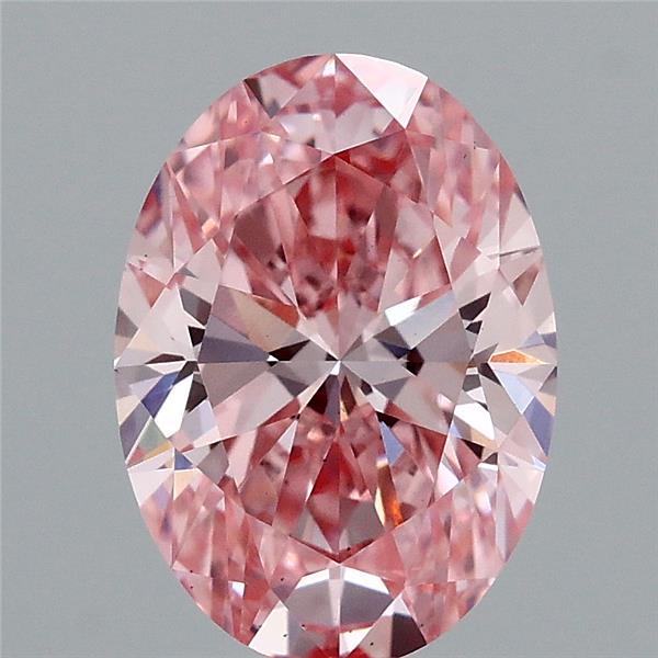 2.01ct Oval FANCY VIVID PINK VS2 Lab Created Diamond