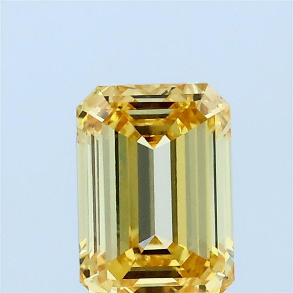 0.83ct Emerald FANCY INTENSE YELLOW VVS2 Lab Created Diamond