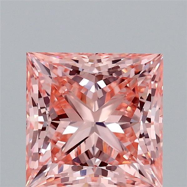 2.06ct Princess FANCY VIVID PINK VVS2 Lab Created Diamond