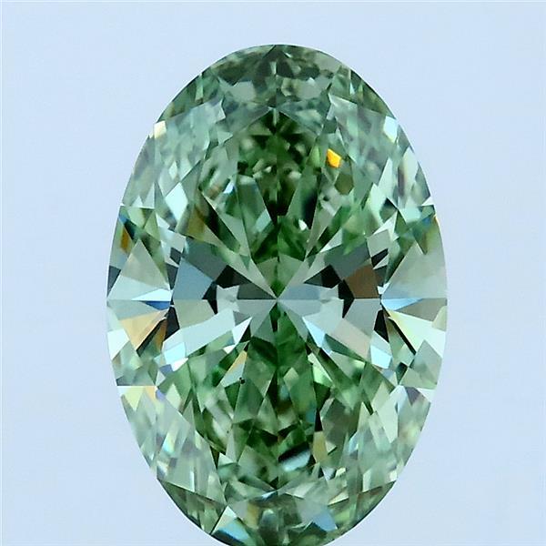 2.03ct Oval FANCY VIVID GREEN VS1 Lab Created Diamond