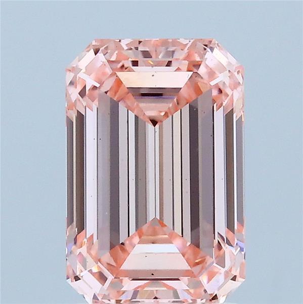 1.92ct Emerald FANCY INTENSE PINK VS1 Lab Created Diamond