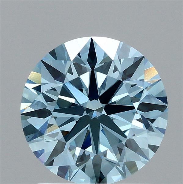 1.74ct Round FANCY VIVID BLUE VS1 Lab Created Diamond