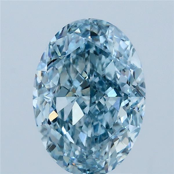 3.06ct Oval FANCY INTENSE BLUE VVS2 Lab Created Diamond