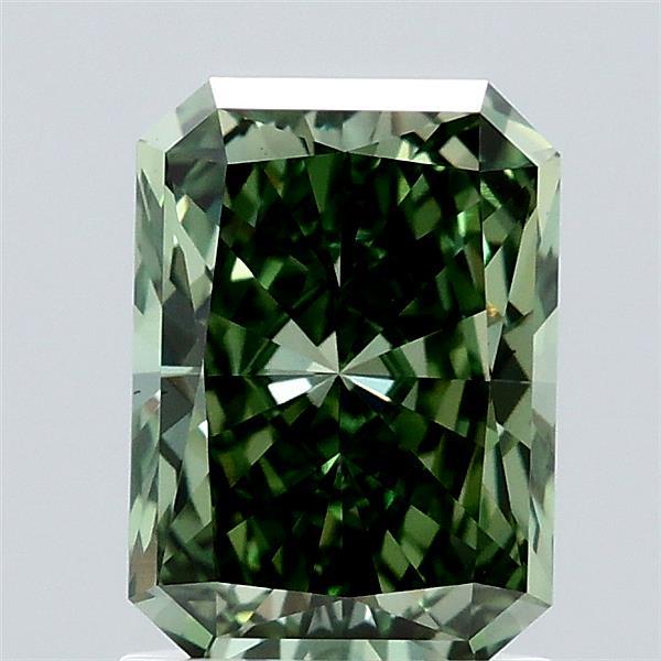 1.55ct Radiant FANCY VIVID GREEN VS1 Lab Created Diamond