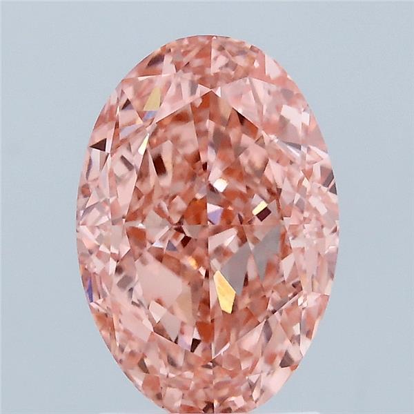 2.51ct Oval FANCY VIVID PINK VVS2 Lab Created Diamond