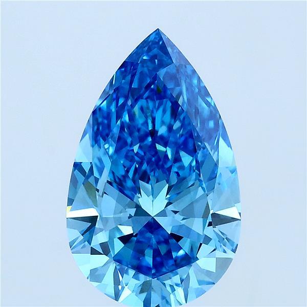 3ct Pear FANCY VIVID BLUE VS2 Lab Created Diamond