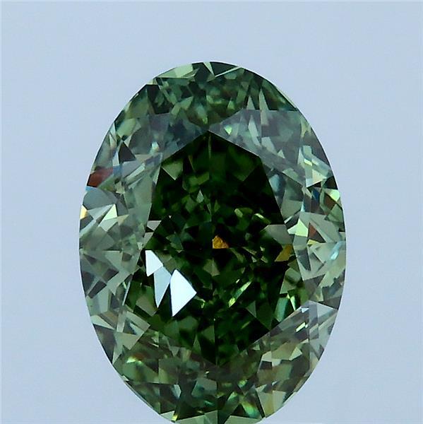 2.5ct Oval FANCY VIVID GREEN VS1 Lab Created Diamond