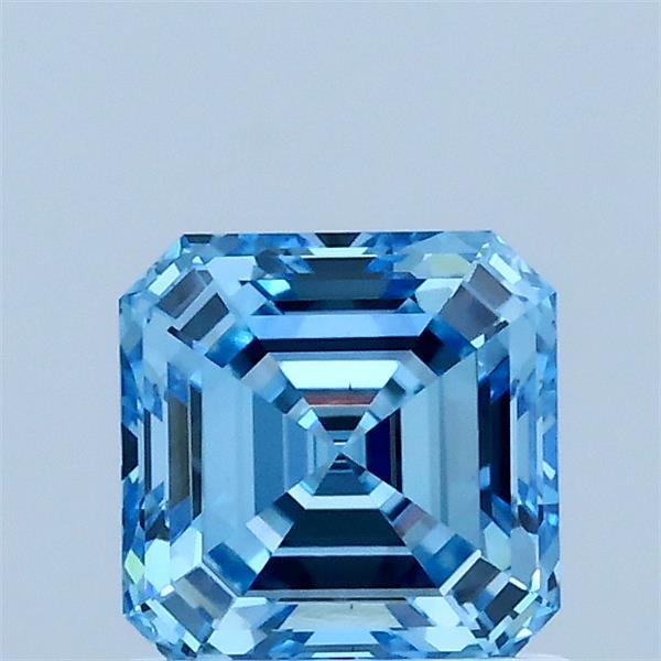 1.03ct Asscher FANCY VIVID BLUE VS1 Lab Created Diamond