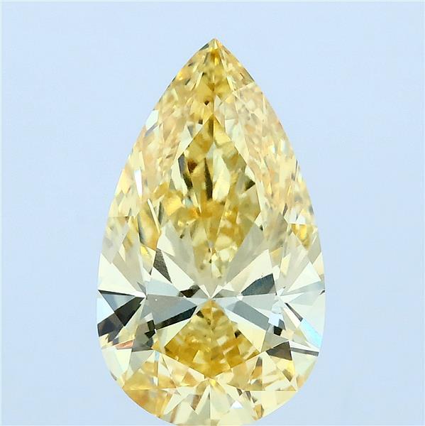 3.05ct Pear FANCY INTENSE YELLOW VVS2 Lab Created Diamond