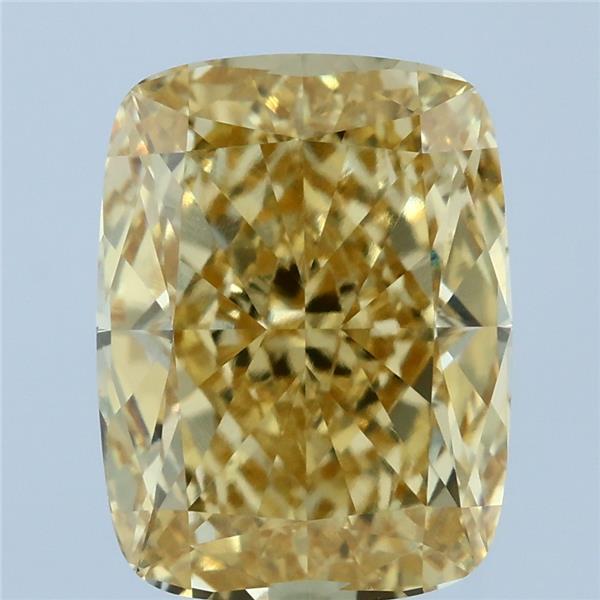 5.11ct Cushion FANCY VIVID YELLOW VVS2 Lab Created Diamond