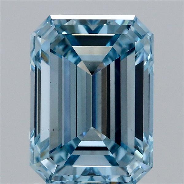 2.4ct Emerald FANCY INTENSE BLUE VS2 Lab Created Diamond