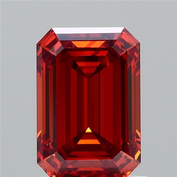 1.4ct Emerald FANCY VIVID ORANGE VS1 Lab Created Diamond