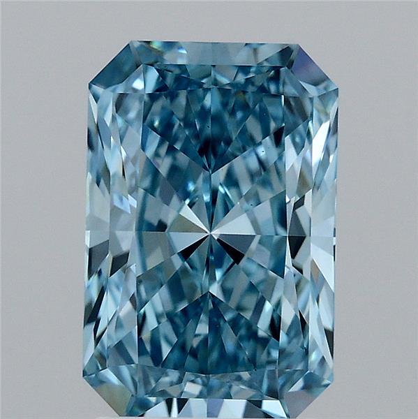 2.54ct Radiant FANCY VIVID BLUE VVS2 Lab Created Diamond