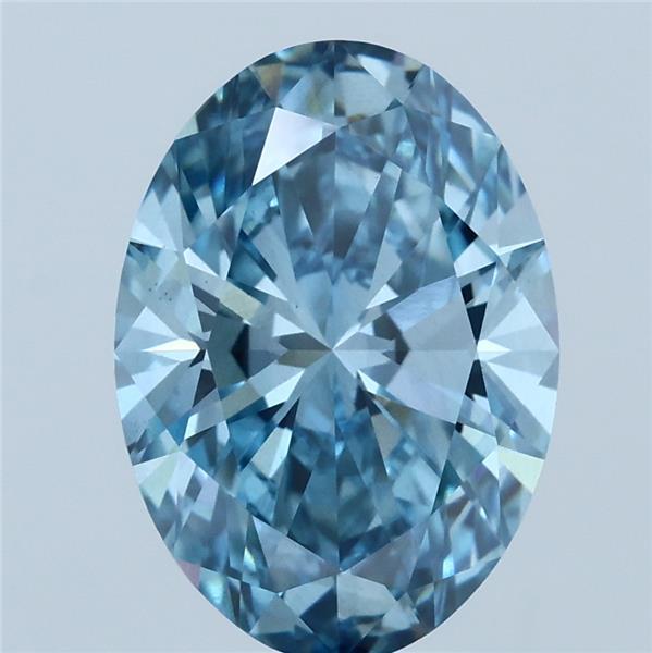 3.2ct Oval FANCY VIVID BLUE VS2 Lab Created Diamond