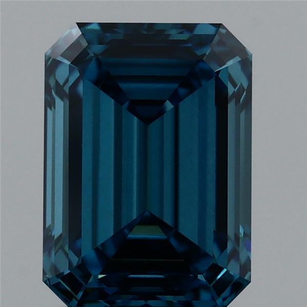2.5ct Emerald FANCY VIVID BLUE VS1 Lab Created Diamond