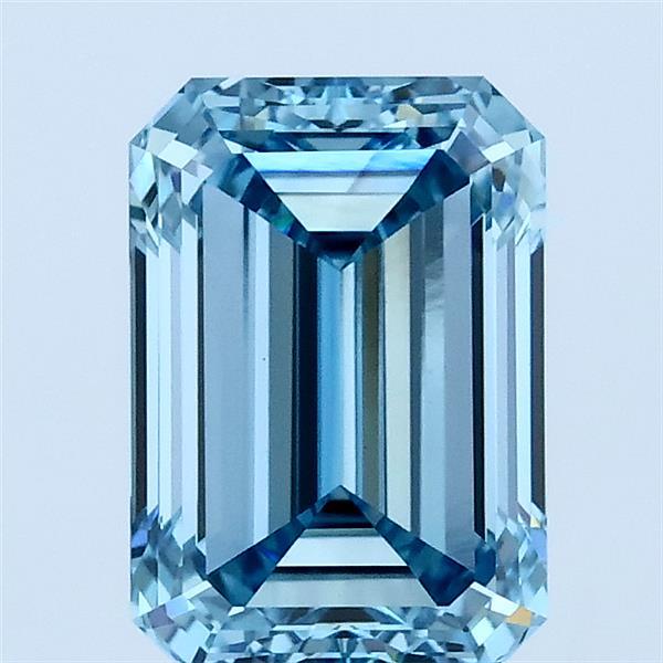 2.01ct Emerald FANCY VIVID BLUE VVS2 Lab Created Diamond