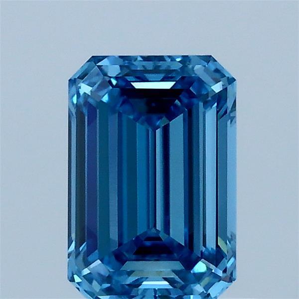 1.02ct Emerald FANCY VIVID BLUE VVS2 Lab Created Diamond