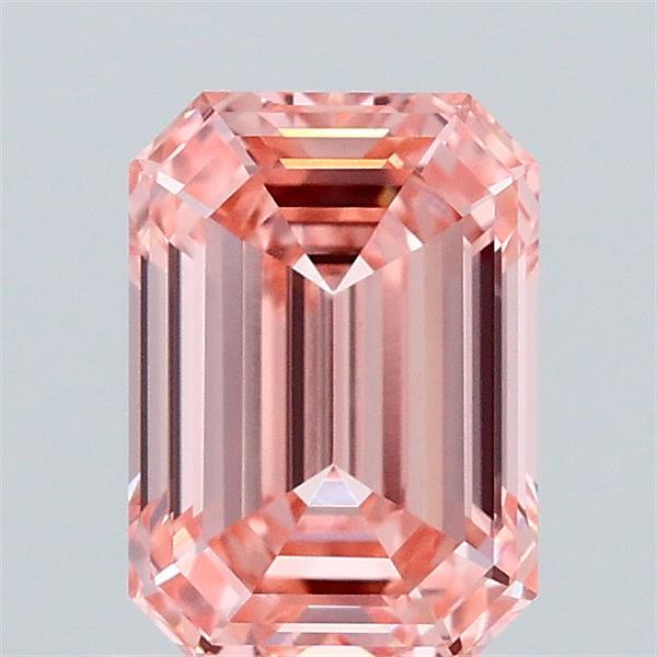 1.31ct Emerald FANCY VIVID PINK VVS1 Lab Created Diamond