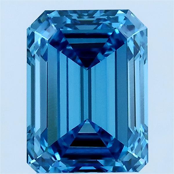 2ct Emerald FANCY VIVID BLUE VVS2 Lab Created Diamond