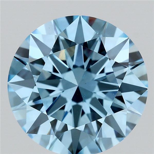 5.02ct Round FANCY VIVID BLUE VS1 Lab Created Diamond