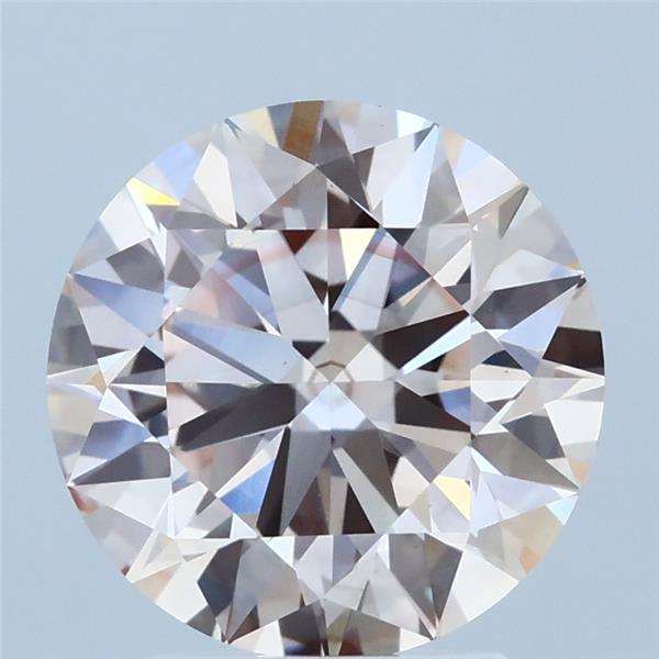 3ct Round LIGHT PINK VS2 Lab Created Diamond