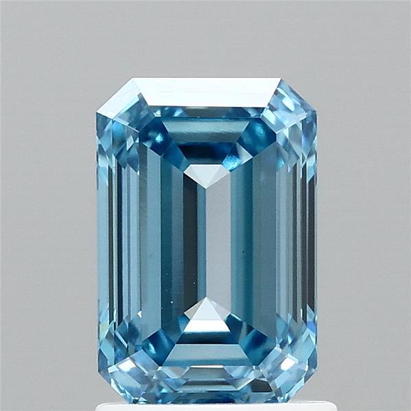 1.64ct Emerald FANCY VIVID BLUE VVS2 Lab Created Diamond