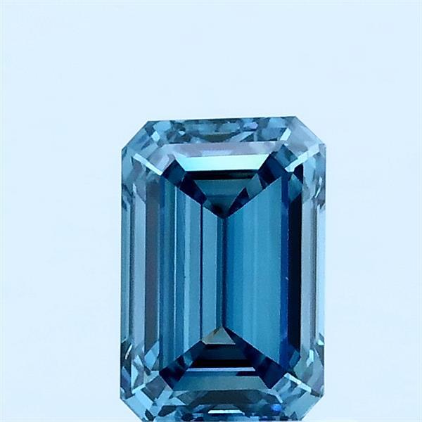 0.73ct Emerald FANCY VIVID BLUE VVS2 Lab Created Diamond