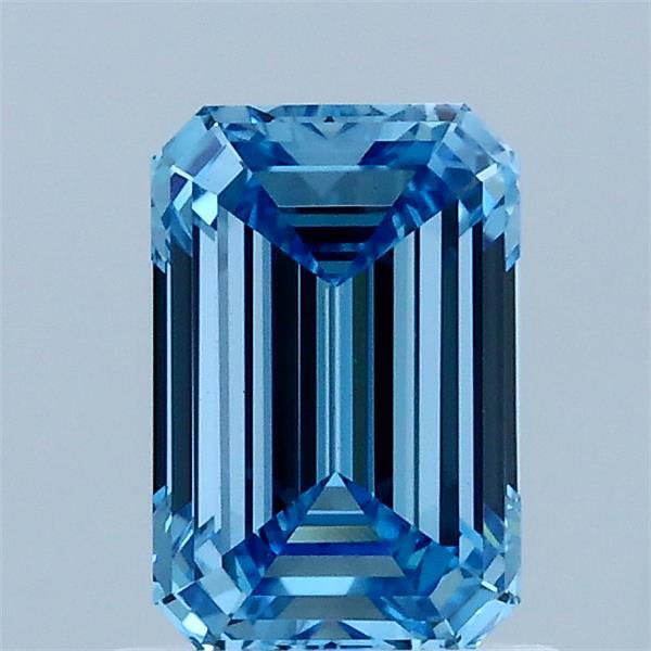 1.05ct Emerald FANCY VIVID BLUE VS1 Lab Created Diamond