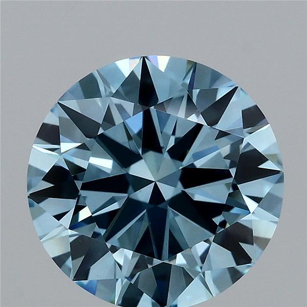 3.01ct Round FANCY VIVID BLUE VS1 Lab Created Diamond