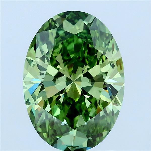 1.6ct Oval FANCY VIVID GREEN VVS2 Lab Created Diamond