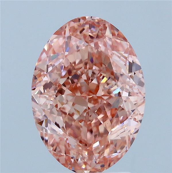 3.57ct Oval FANCY VIVID PINK VVS2 Lab Created Diamond
